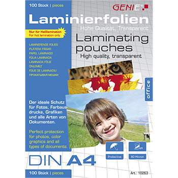 Laminierfolien (DIN A4 80 Mikron) 100er Pack