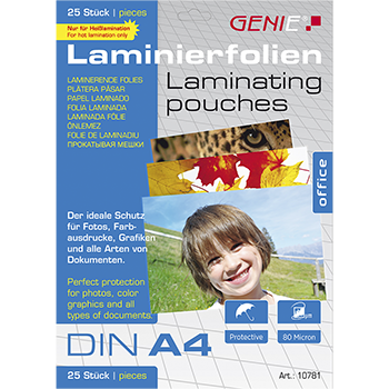 Laminierfolien (DIN A4, 80 Mikron) 25er Pack