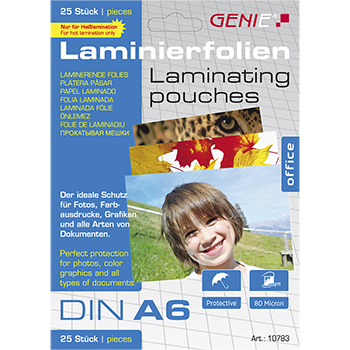 Laminierfolien (DIN A6, 80 Mikron) 25er Pack