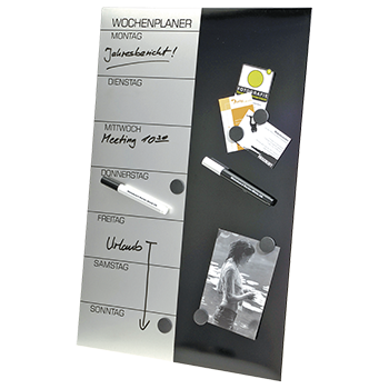 Wochenplaner Schreibtafel, inkl. Stifte, Magnete und Wandbefestigung, 57 x 37 cm