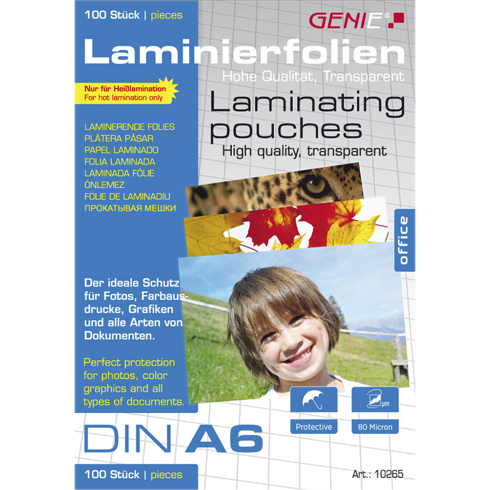 Laminierfolien (DIN A6 80 Mikron) 100er Pack