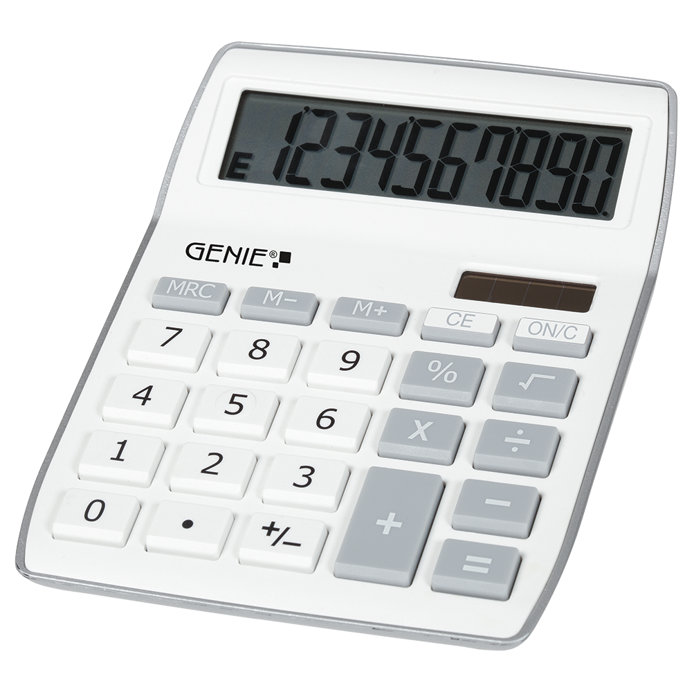 10-stelliger Tischrechner mit Dual-Power (Solar und Batterie)