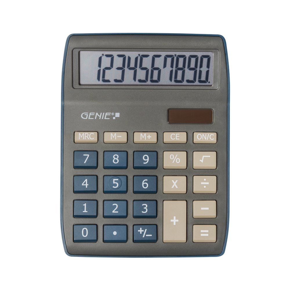10-stelliger Tischrechner mit Dual-Power (Solar und Batterie)