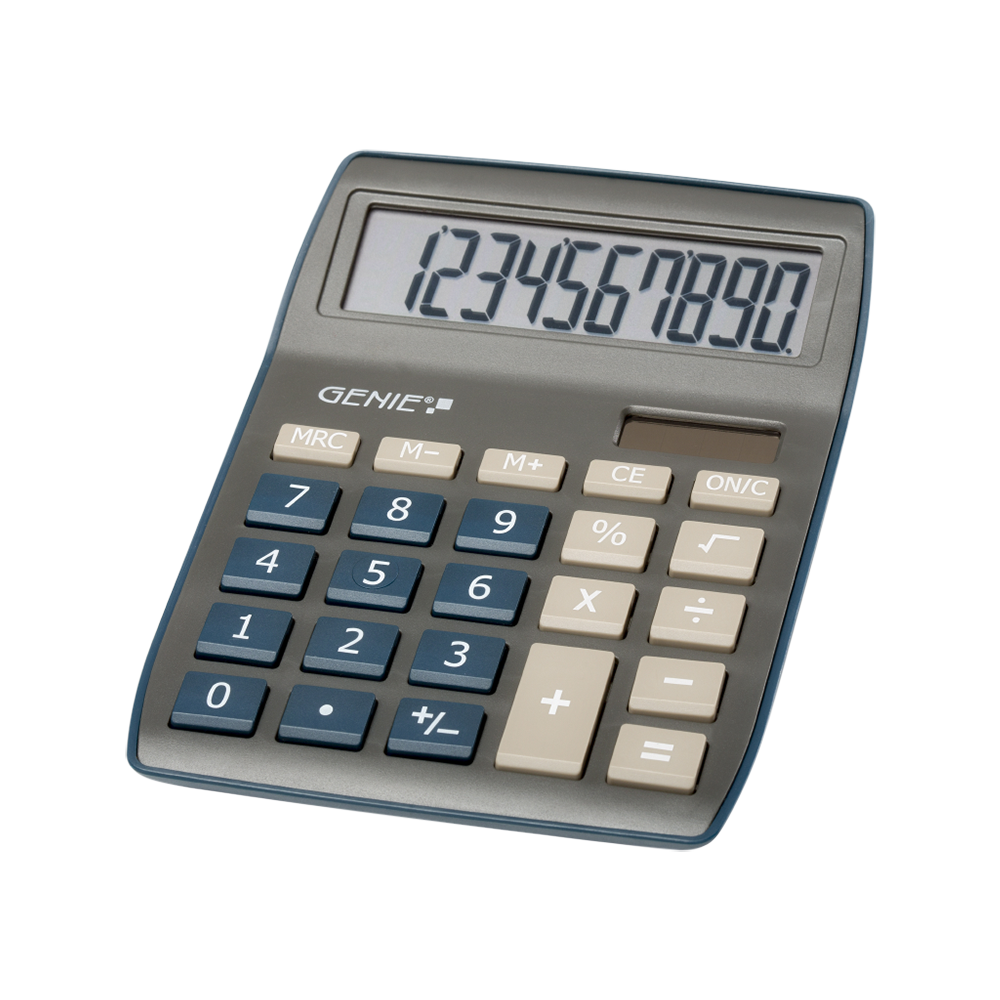 10-stelliger Tischrechner mit Dual-Power (Solar und Batterie)